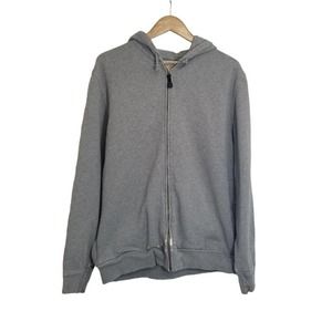 LL Bean Katahdin Iron Works Gray Full Zip Hoodie Hooded Sweatshirt Size L Tall